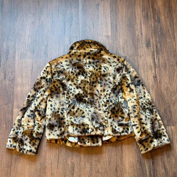 Ann Taylor LOFT Faux Fur Leopard Cropped Jacket – Double Breasted – Size S - Picture 5 of 8
